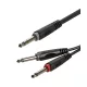 RAYC100L1 6,3 Sztereó Jack - 2x6,3Monó Jack kábel, 1m