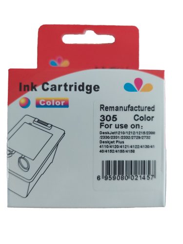 Utángyártott HP 3YM63AE Tintapatron Color No.305XL WHITE BOX show ink level