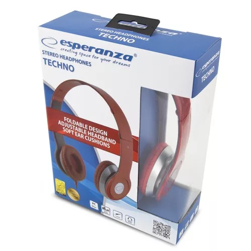 Esperanza EH145R Techno piros sztereó fejhallgató