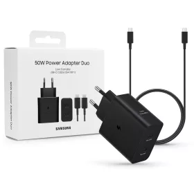   Samsung EP-T5020XBEGEU gyári 50W 2xUSB C fekete hálózati töltő + Type-C kábel