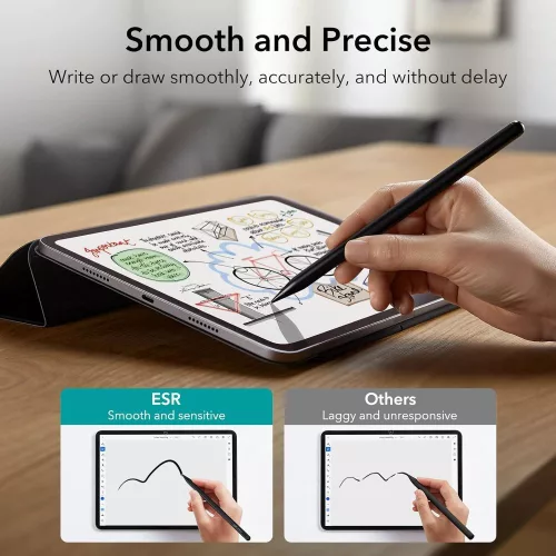 ESR Digital+ Stylus Pen aktív toll rajzoláshoz, jegyzethez, Apple iPad-hez - fekete
