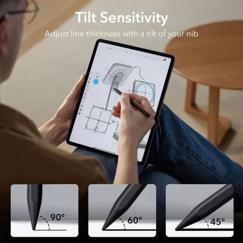 ESR Digital+ Stylus Pen aktív toll rajzoláshoz, jegyzethez, Apple iPad-hez - fekete