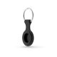 Szilikon védőtok és rögzítő kulcstartó Apple AirTag nyomkövetőhöz - fekete (ECO csomagolás)