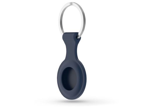 Haffner szilikon védőtok és kulcstartó Apple AirTag nyomkövetőhöz - sötétkék - ECO