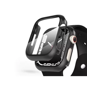   Haffner Defense 360 védőtok beépített edzett üveggel - Apple Watch 7/8 (45mm) - fekete - OEM