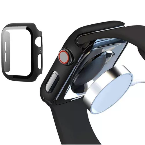 Haffner Defense 360 védőtok beépített edzett üveggel - Apple Watch 7/8 (45mm) - fekete - OEM