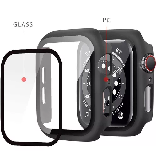 Haffner Defense 360 védőtok beépített edzett üveggel - Apple Watch 7/8 (45mm) - fekete - OEM