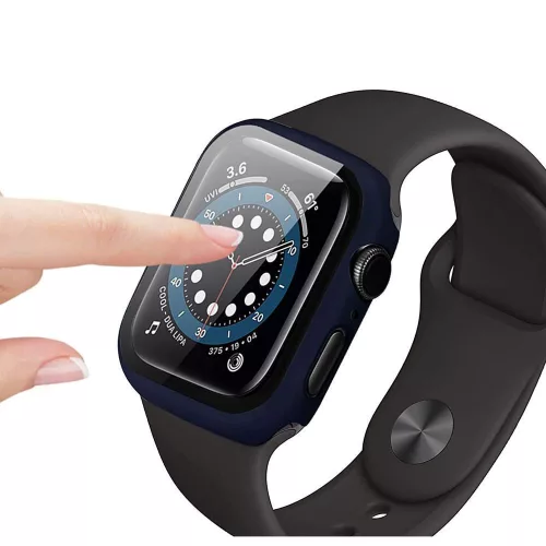 Haffner Defense 360 védőtok beépített edzett üveggel - Apple Watch 7/8 (45mm) - fekete - OEM