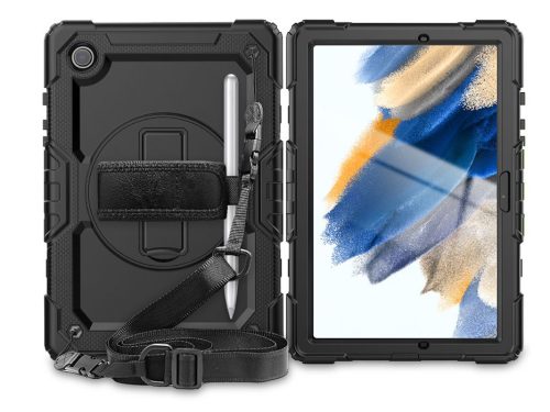 Tech-Protect Solid ütésálló tok - Samsung Galaxy Tab A8 10.5, kijelzővédővel - fekete - ECO
