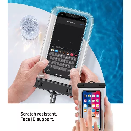 Tech-Protect vízálló védőtok 6,9" méret - fekete/átlátszó - OEM