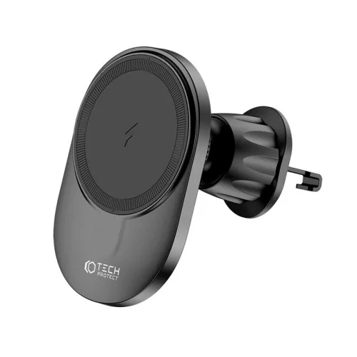 Tech-Protect MM15W-V1 Qi vezeték nélküli autós tartó/gyorstöltő szellőzőrácsba/műszerfalra - fekete