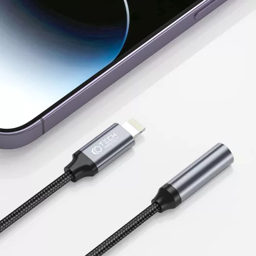 Tech-Protect UltraBoost Lightning/3,5mm jack adapter - fekete/szürke