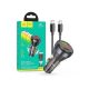 HOCO szivargyújtó töltő adapter 2xType-C bemenettel + Type-C - Type-C kábel -   60W - HOCO NZ12C Dual Port Fast Charging Set - fekete
