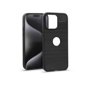   Haffner Carbon szilikon tok - Apple iPhone 15 Pro Max - fekete