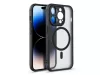 Haffner Matte Mag Cover szilikon tok - Apple iPhone 15 Pro - fekete/átlátszó