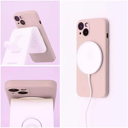 Haffner Silicone Mag Cover szilikon tok - Apple iPhone 15 Plus - pink