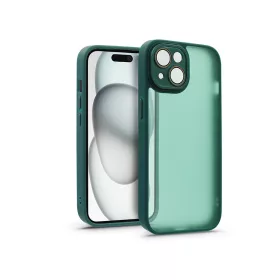   Haffner Variete tok kameravédő lencsevédő üveggel - Apple iPhone 15 - sötétzöld