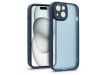 Haffner Variete tok kameravédő lencsevédő üveggel - Apple iPhone 15 - sötétkék