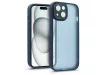 Haffner Variete tok kameravédő lencsevédő üveggel - Apple iPhone 15 - sötétkék