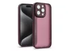 Haffner Variete tok kameravédő lencsevédő üveggel - Apple iPhone 15 Pro - bíbor