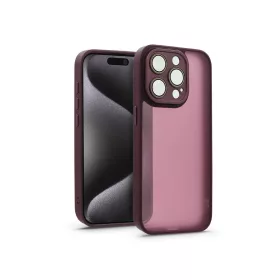   Haffner Variete tok kameravédő lencsevédő üveggel - Apple iPhone 15 Pro Max - bíbor