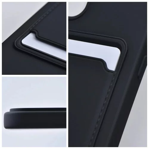Haffner Card Case kártyatartós szilikon tok - Samsung SM-A256 Galaxy A25 5G - fekete