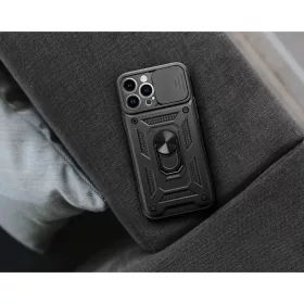   Haffner Slide Armor kameravédős ütésálló tok - Samsung SM-S711 Galaxy S23 FE - fekete