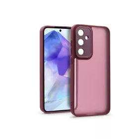   Haffner Variete tok kameravédő lencsevédő üveggel - Samsung SM-A556 Galaxy A55 5G - bíbor