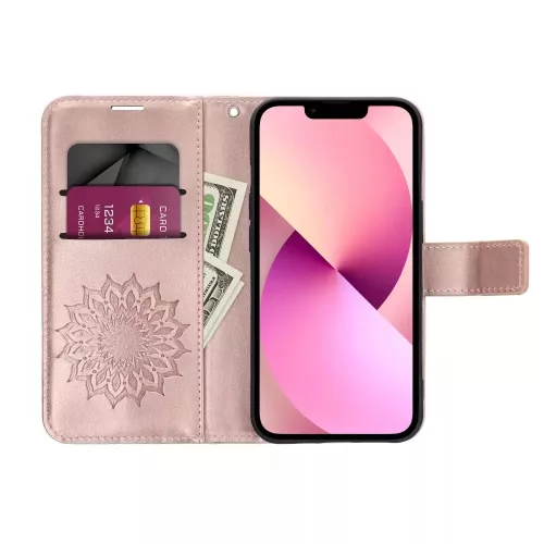 Haffner Mezzo Book Flip oldalra nyíló tok - Samsung SM-A356 Galaxy A35 5G - mandala rosegold