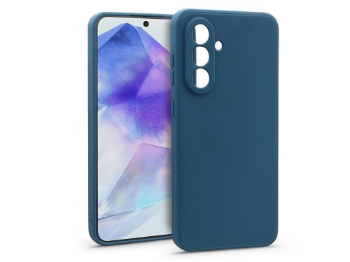 Haffner Matt szilikon tok - Samsung SM-A556 Galaxy A55 5G - kék