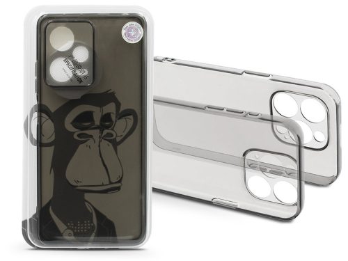 Haffner Gray Monkey szilikon tok - Xiaomi Redmi Note 12 5G/Poco X5 5G - átlátszó