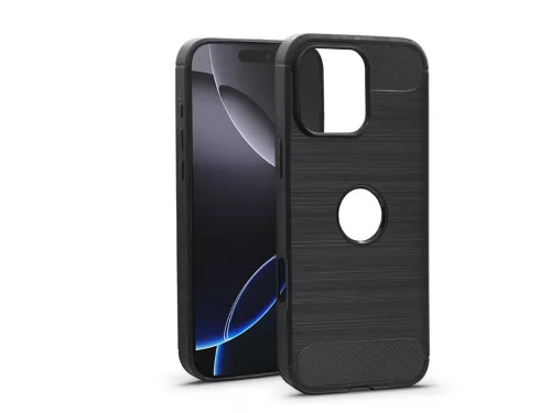 Haffner Carbon szilikon tok - Apple iPhone 16 Pro Max - fekete