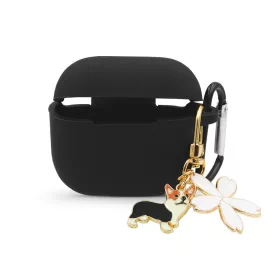   Haffner szilikon tok kutyás medállal, AirPods 3 fülhallgatóhoz - fekete - OEM
