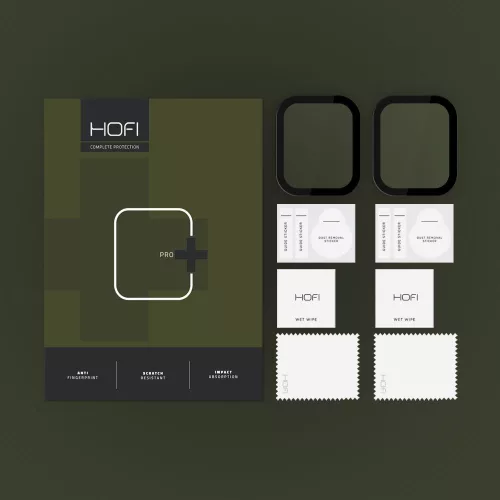 HOFI Hybrid Pro+ Glass - Apple Watch Series 10/11 (42 mm) üvegfólia - 2 db/cs - fekete