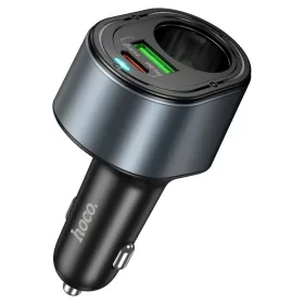  HOCO Z56 35W PD QC3.0 USB-C+ USB-A autós töltő adapter+ autós aljzattal - fekete