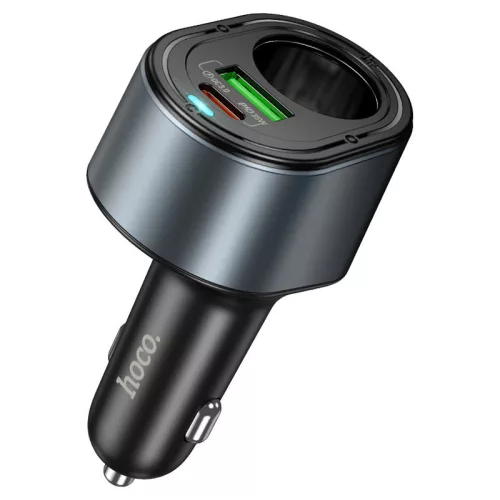 HOCO Z56 35W PD QC3.0 USB-C+ USB-A autós töltő adapter+ autós aljzattal - fekete