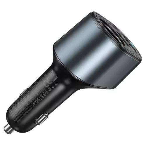 HOCO Z56 35W PD QC3.0 USB-C+ USB-A autós töltő adapter+ autós aljzattal - fekete