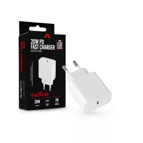   Maxlife MXTC-06 PD+QC 20W hálózati gyorstöltő adapter Type-C - fehér