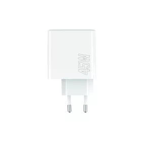   Maxlife MXTC-07-45ACC PD+QC 45W hálózati gyorstöltő adapter 2xType-C + USB - fehér