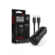 Maxlife MXCC-04 20W PD+QC autós gyorstöltő adapter USB/Type-C Type-C/Type-C kábel - fekete