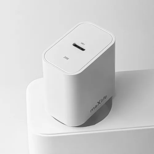 Maxlife MXTC-06 PD+QC 20W hálózati gyorstöltő adapter Type-C + Type-C/Type-C kábel - fehér