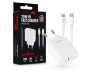 Maxlife MXTC-06 PD+QC 20W hálózati gyorstöltő adapter Type-C + Type-C/Lightning kábel -  fehér