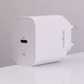   Maxlife MXTC-06 PD+QC 20W hálózati gyorstöltő adapter Type-C + Type-C/Lightning kábel - fehér