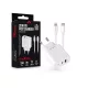 Maxlife MXTC-06 PD+QC 20W hálózati gyorstöltő adapter USB + Type-C + Type-C/Lightning kábel - fehér