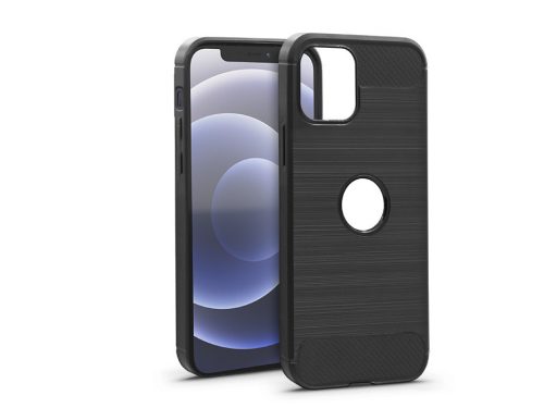 Haffner Carbon szilikon tok - Apple iPhone 12/12 Pro - fekete