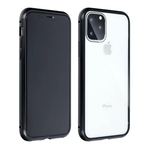 Haffner Magneto 2 részes tok előlapi üveg nélkül - Apple iPhone 12 Pro Max - fekete