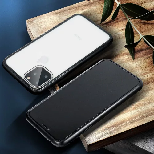 Haffner Magneto 2 részes tok előlapi üveg nélkül - Apple iPhone 12 Pro Max - fekete