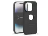 Haffner Carbon Logo szilikon tok - Apple iPhone 14 Pro - fekete
