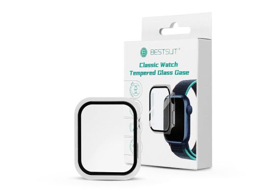 Bestsuit Classic védőtok beépített edzett üveggel - Apple Watch 7/8 (41mm) - átlátszó