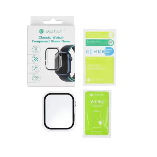 Bestsuit Classic védőtok beépített edzett üveggel - Apple Watch 7/8 (41mm) - átlátszó